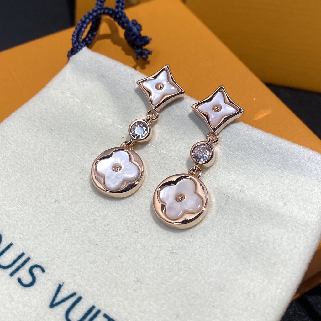 Lv Bông Tai Thép Titan Hình logo Chữ Thời Trang Cho Nữ