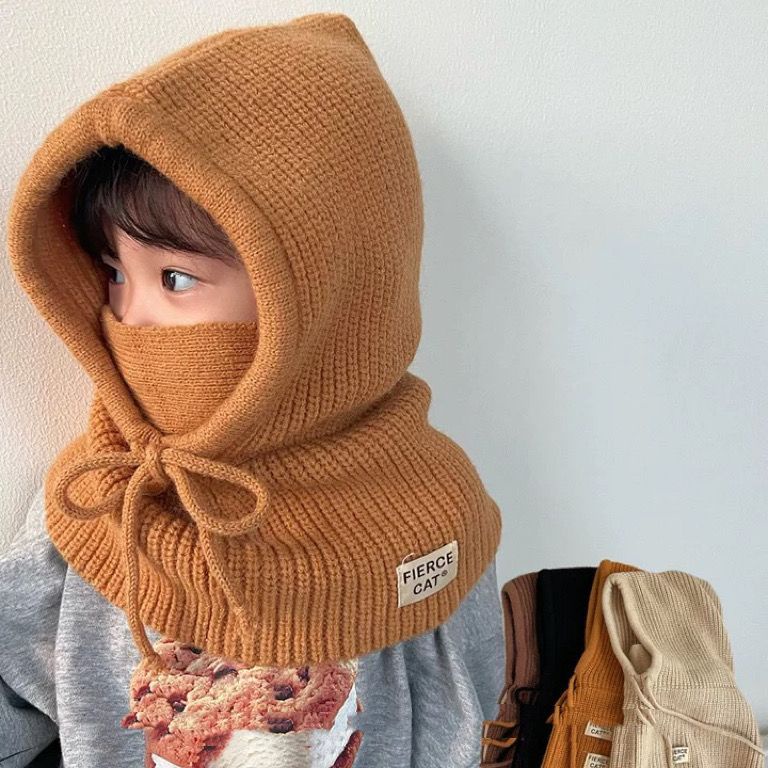 Mũ Len Kèm Khăn Choàng Một Mảnh Thời Trang Thu Đông Hàn Quốc Cho Bé Trai Và Gái