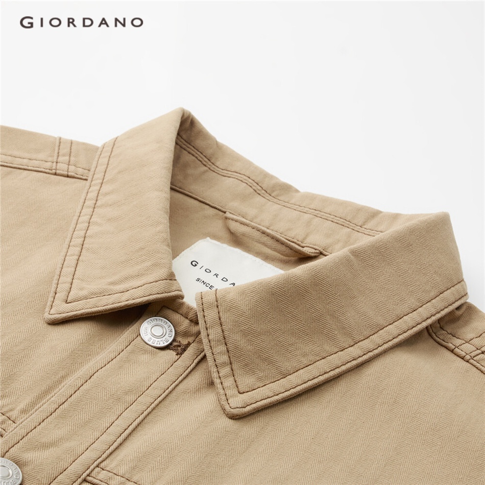 Áo khoác nam GIORDANO 18073601 có túi cổ lật phối màu tương phản thời trang dành cho nam