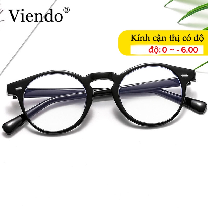 Kính mắt VIENDO gọng tròn bằng nhựa chống tia uv chống ánh sáng xanh đổi màu cho nam và nữ (có thể cắt kính cận)