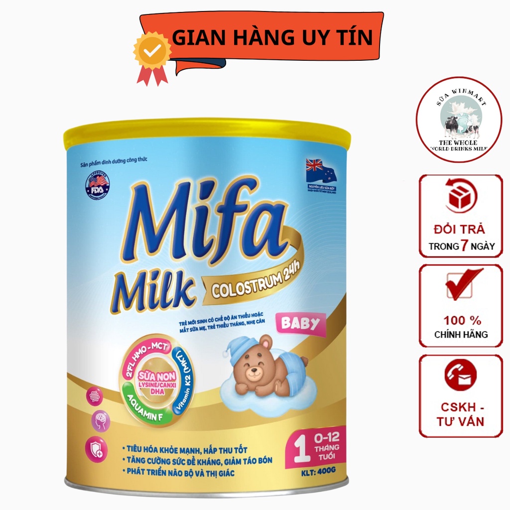 Sữa dinh dưỡng MIFA MILK COLOSTRUM 24h BABY 1 (loại 900g) - dành cho trẻ sinh non, thiếu tháng nhẹ cân
