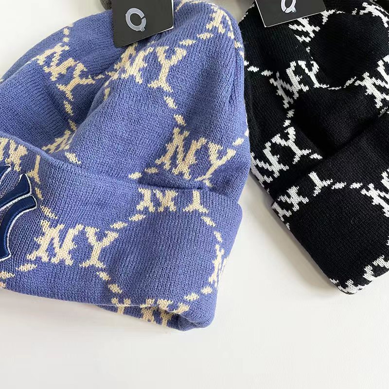 Thời trang mùa đông phụ nữ đàn ông ny b beanies mũ dệt kim mùa thu nữ mũ bonnet unisex mũ ấm