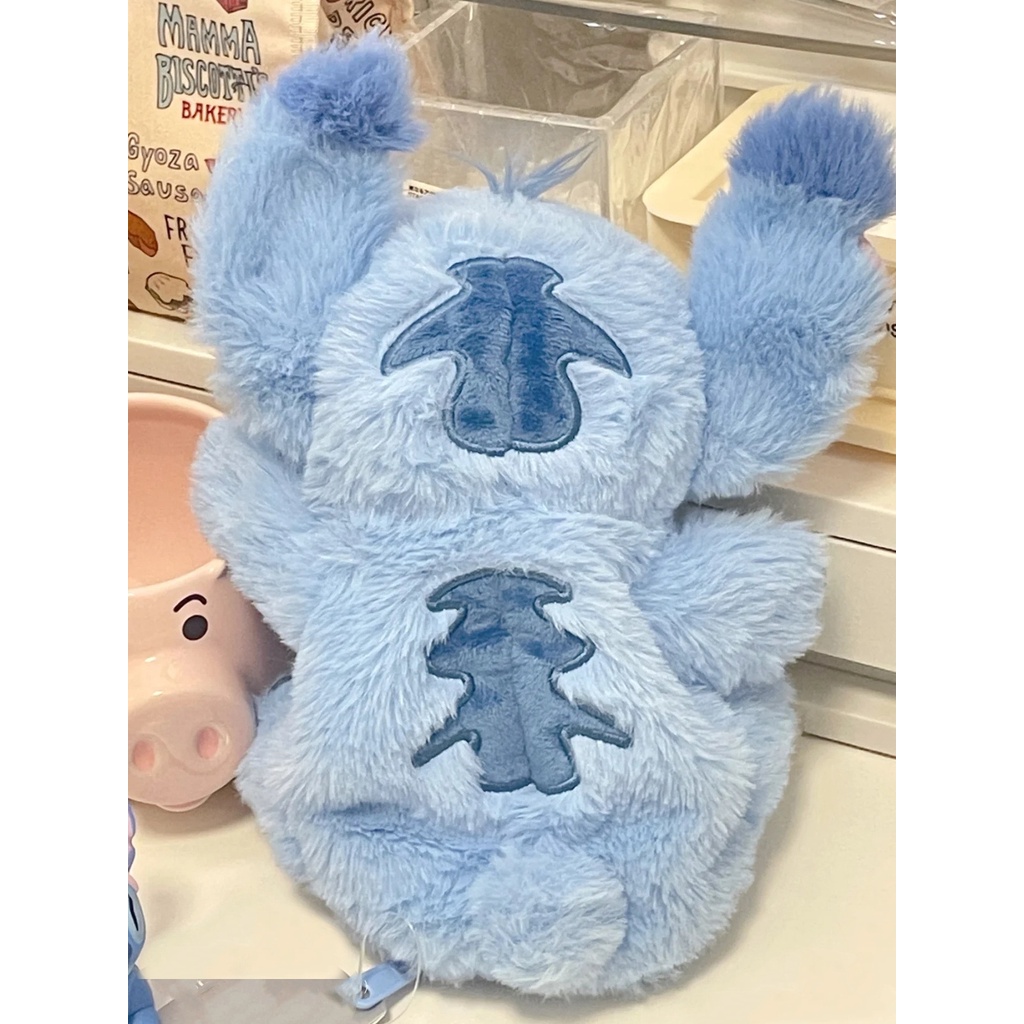 Dễ thương stitch winnie bear puff bear pen bag storage hộp văn phòng phẩm dây kéo sang trọng búp bê sang trọng