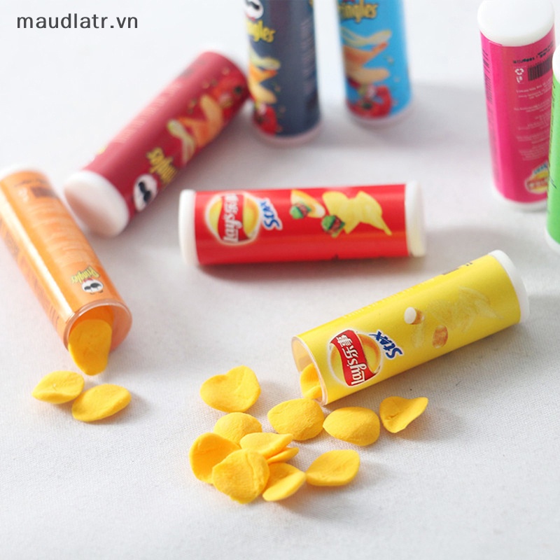 Mm 4 cái / bộ 1:12 dollhouse miniture simulation potato chips chai kitchen food toy vn