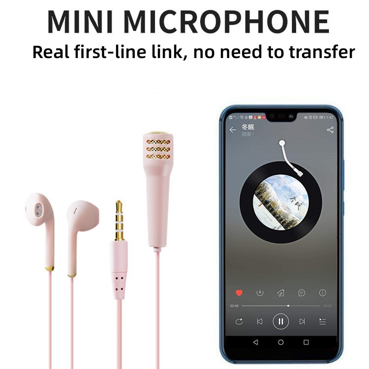 (24 Giao Hàng) Tai Nghe Nhét Tai mini Có Dây 3.5mm Micro Hát karaoke k Hát karaoke k Cho Điện Thoại Di Động Phổ Thông