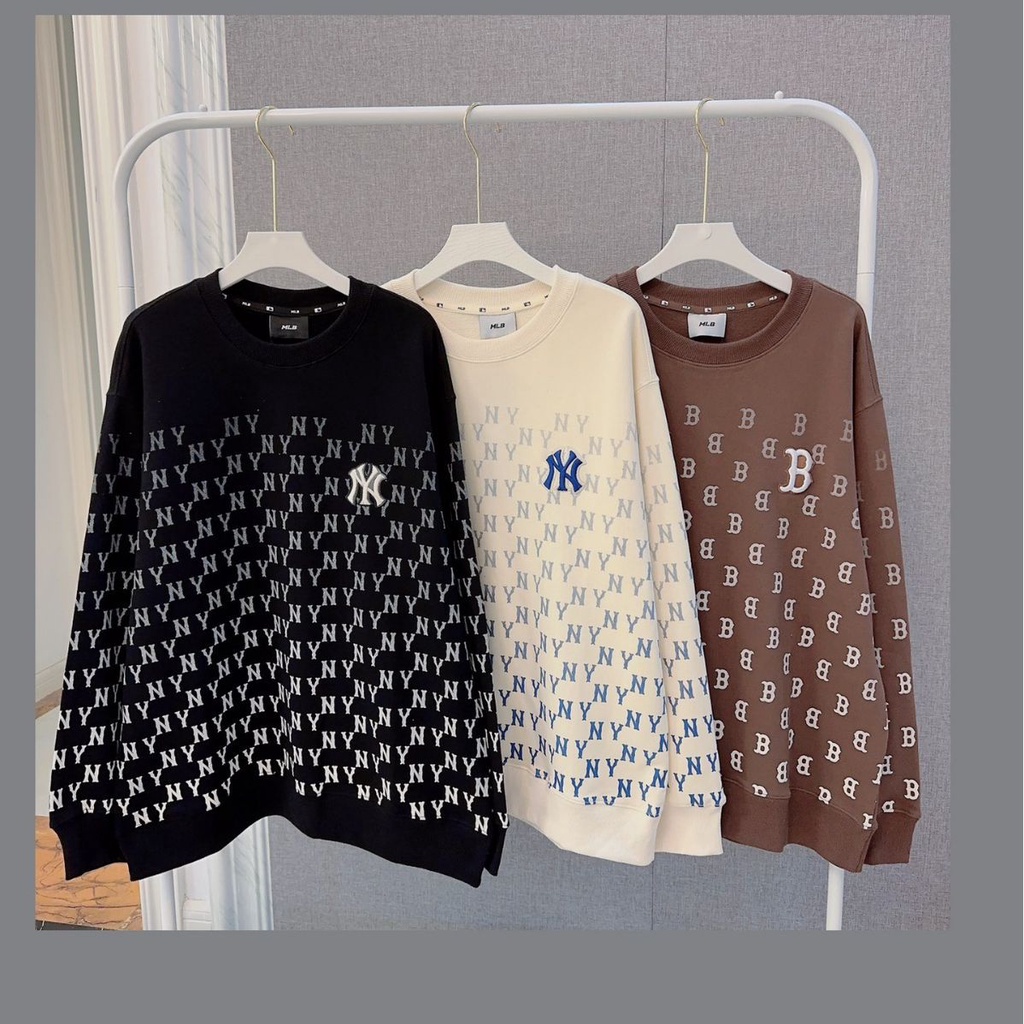 Đường phố hàn quốc mặc quần áo mùa thu của phụ nữ gradient màu mlb áo sơ mi dài tay hàng đầu cặp đôi mặc bên ngoài mặc áo sơ mi dưới nhỏ