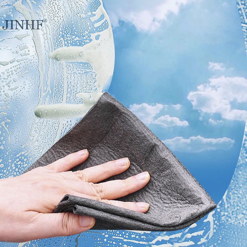 Jinhf 1 cái vải làm sạch ma thuật dày bề mặt sợi nhỏ đánh bóng tức thì vải làm sạch gia đình cho kính cửa sổ gương xe nóng