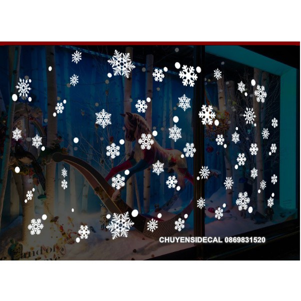 Decal trang trí tường Noel - Hoa Tuyết Trắng Tinh Tế 04