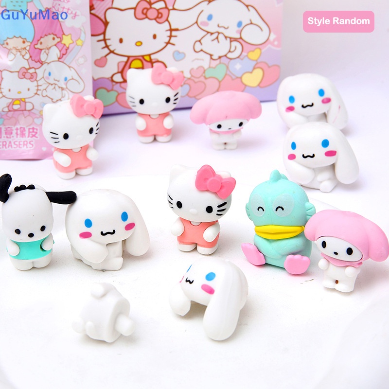 1bag sanrio cartoon random eraser đồ dùng văn phòng phẩm cho trường học có thể tháo rời hình anime hello kitty melody kuromi cinnamoroll eraser prta