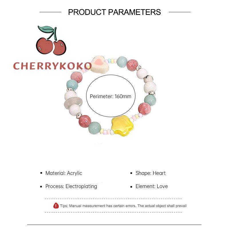 🍒🍒CHERRYKOKO Vòng Tay Chuỗi Hạt Màu Sắc Ngọt Ngào Thời Trang Mùa Hè Cho Nữ