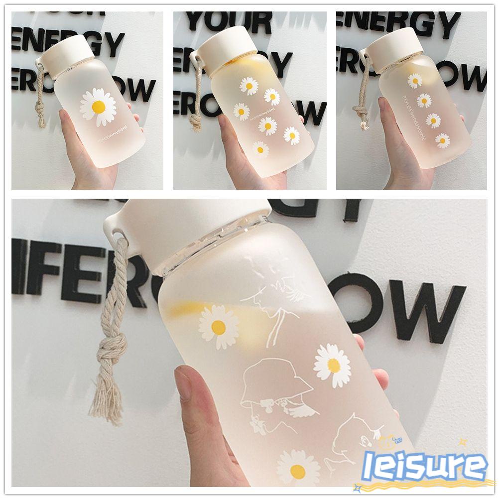 Bình nước thể thao bằng nhựa không chứa BPA in hình hoa cúc dung tích lớn