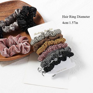 Set 4-6 Dây Cột Tóc Màu Trơn Đơn Giản Dành Cho Nữ
