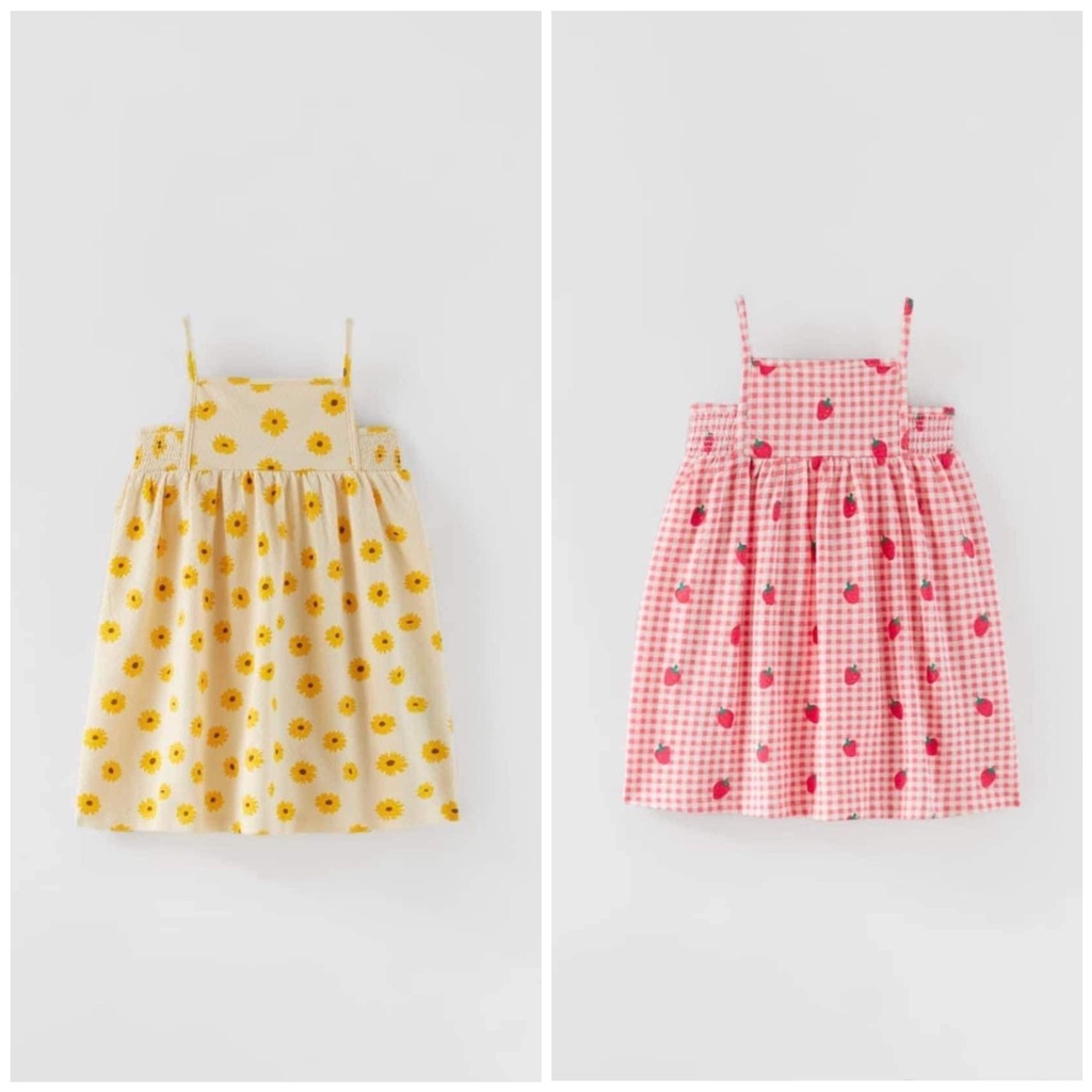 ✨BÁN SỈ✨Combo 2 váy dây chạy chun vàng, hồng trẻ em