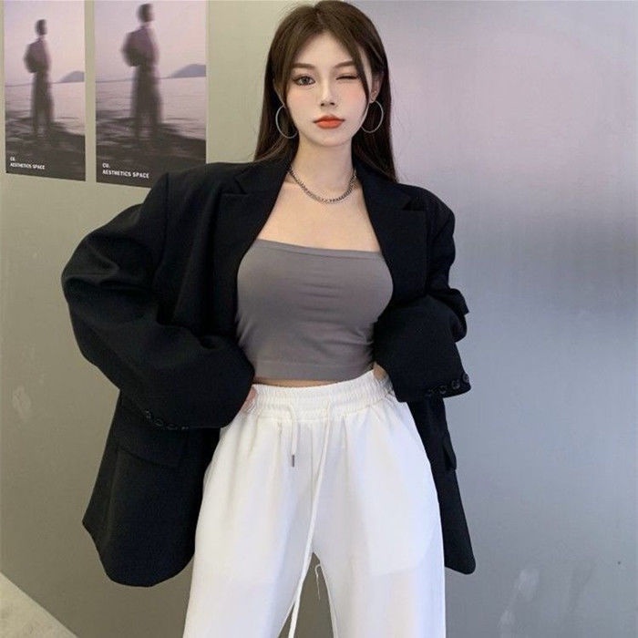 Áo Lót Hai Dây Mỏng Màu Sắc Tinh Khiết Có Đệm Ngực Cho Nữ