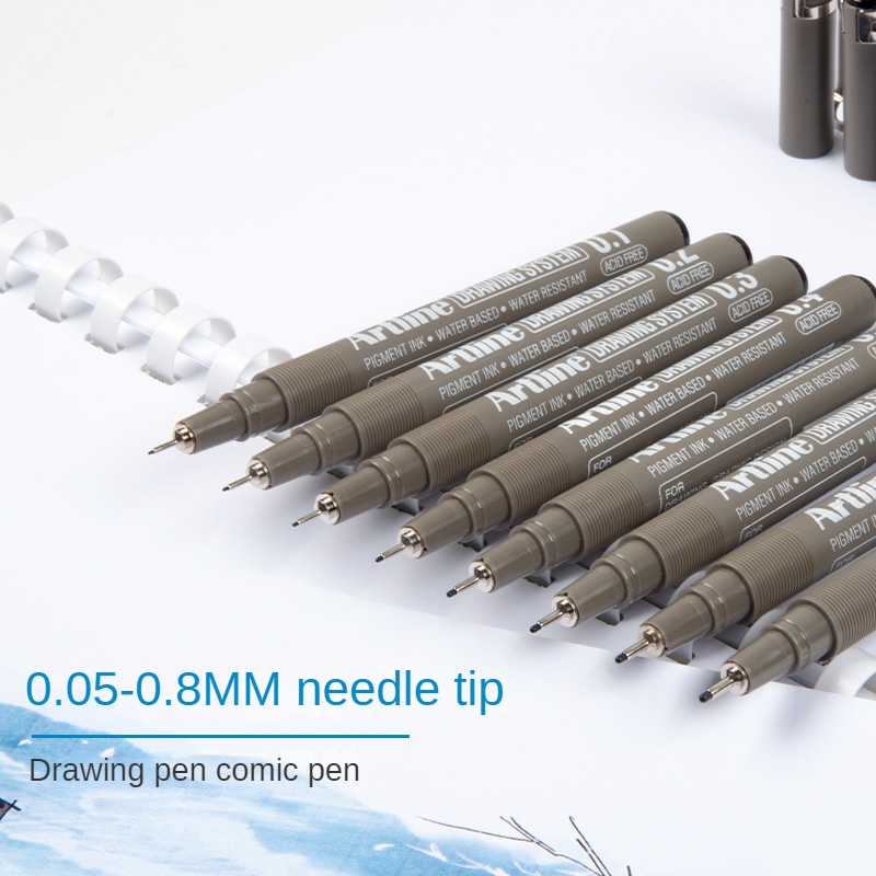 Bút Vẽ Graffiti Ngòi 0.05-0.8mm Màu Đen / Xanh Dương / Đỏ / Xanh Lá Kiểu Nhật Bản