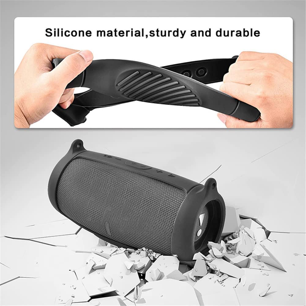Vỏ Silicone Bảo Vệ Loa Bluetooth JBL Charge 5 Kèm Dây Đeo Vai Và Móc Khóa Carabiner