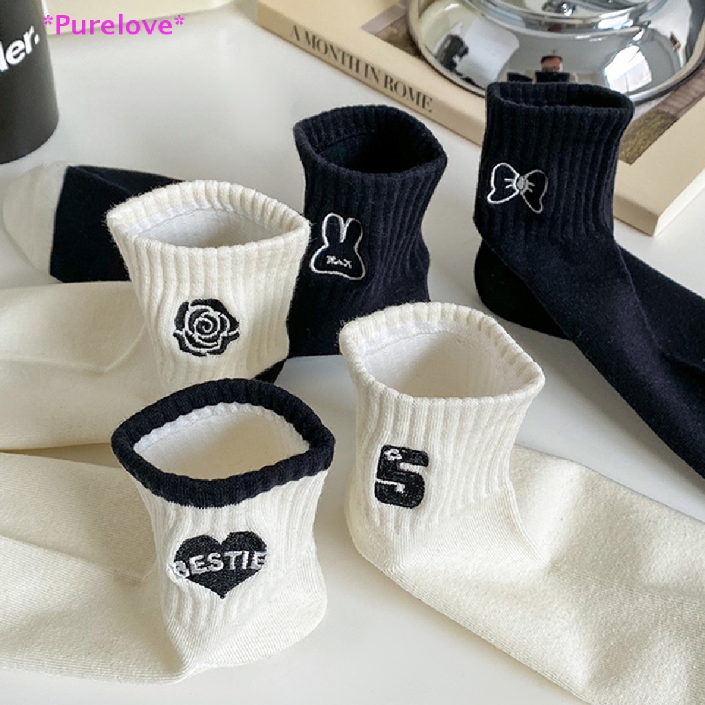 Vớ Cotton Thoáng Khí Thêu Họa Tiết Dễ Thương Thời Trang Xuân Hè 2023 Cho Nữ Mới