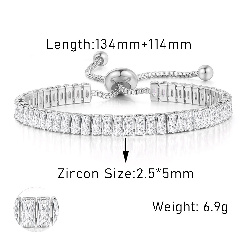 Vòng Tay Đính Đá Zircon Nhiều Màu Kích Thước 2.5x5mm Thời Trang Cho Nữ