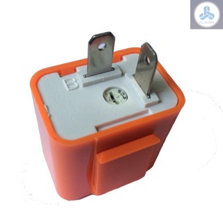 12V 2 Pin Speed Adjustable LED Indicator Flasher Turn Signal Light Relay Resistor Fix Hyper Control Flash for Motorcycle Orange Color