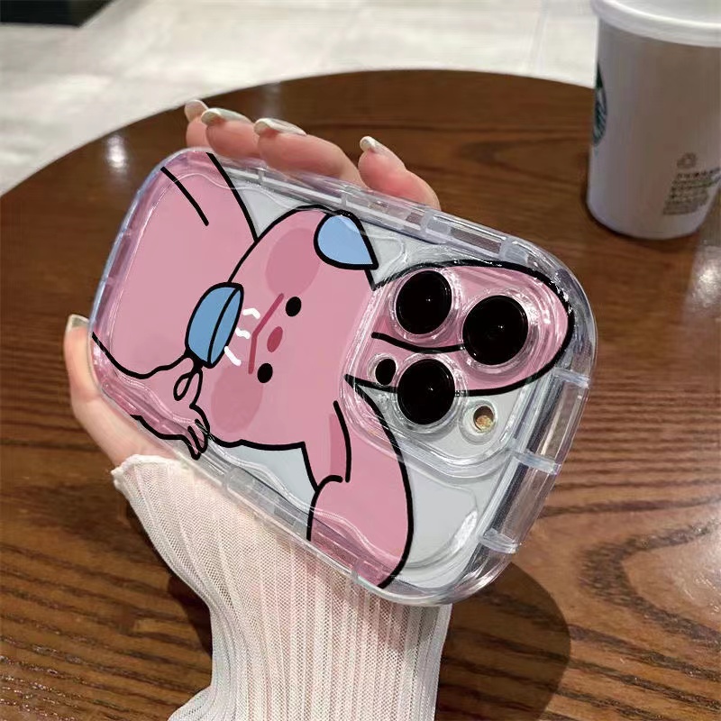 Ốp Điện Thoại Silicone TPU Mềm Trong Suốt Chống Sốc In Hình Thỏ Cho IPhone 14 13 12 11 Pro Max XS X XR 8 7 Plus