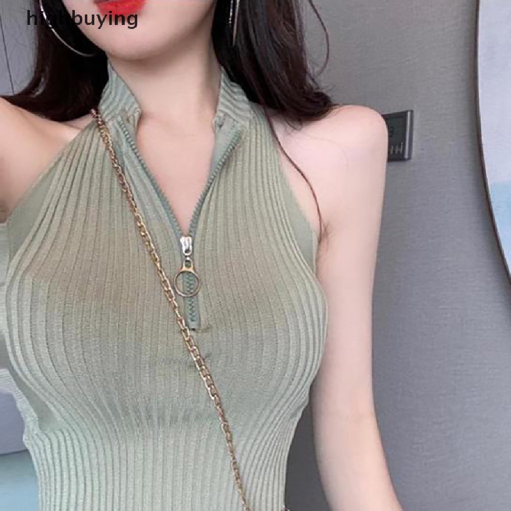 Áo Hai Dây Dệt Kim Màu Sắc Thời Trang Mùa Hè Quyến Rũ Cho Nữ