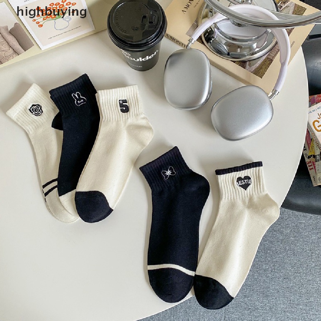 Vớ Cotton Thoáng Khí Thêu Họa Tiết Thời Trang Xuân Hè 2023 Cho Nữ