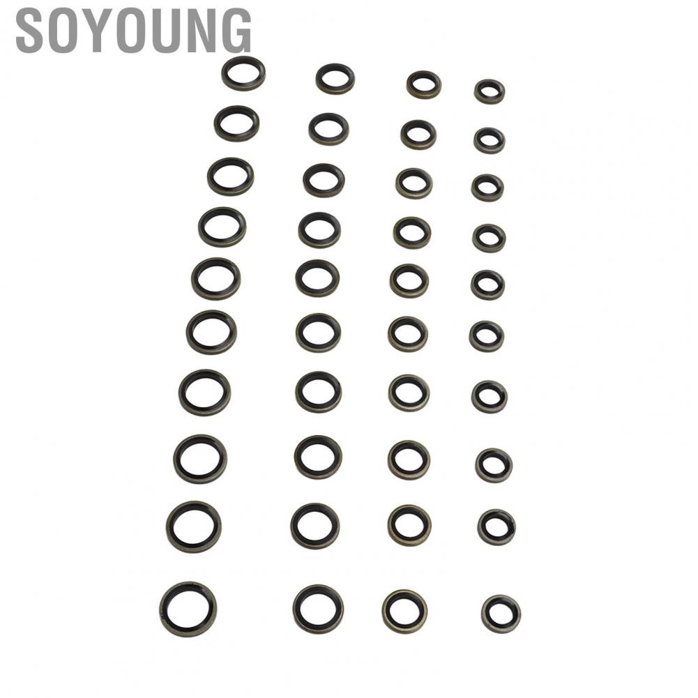 Soyoung 40 Pcs Banjo Bolt Fuel Sealing Washers 3918188 8mm 10mm 12mm 14mm Line  Plate Replacement