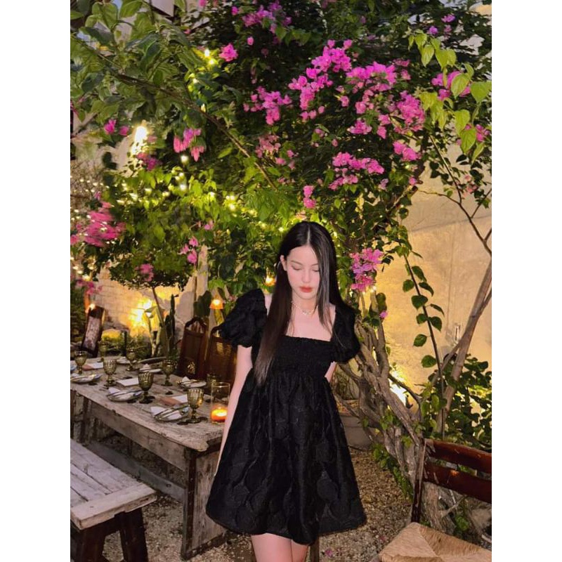 💋Váy babydoll tay bồng tơ hoa hồng chinhh quáa🌸