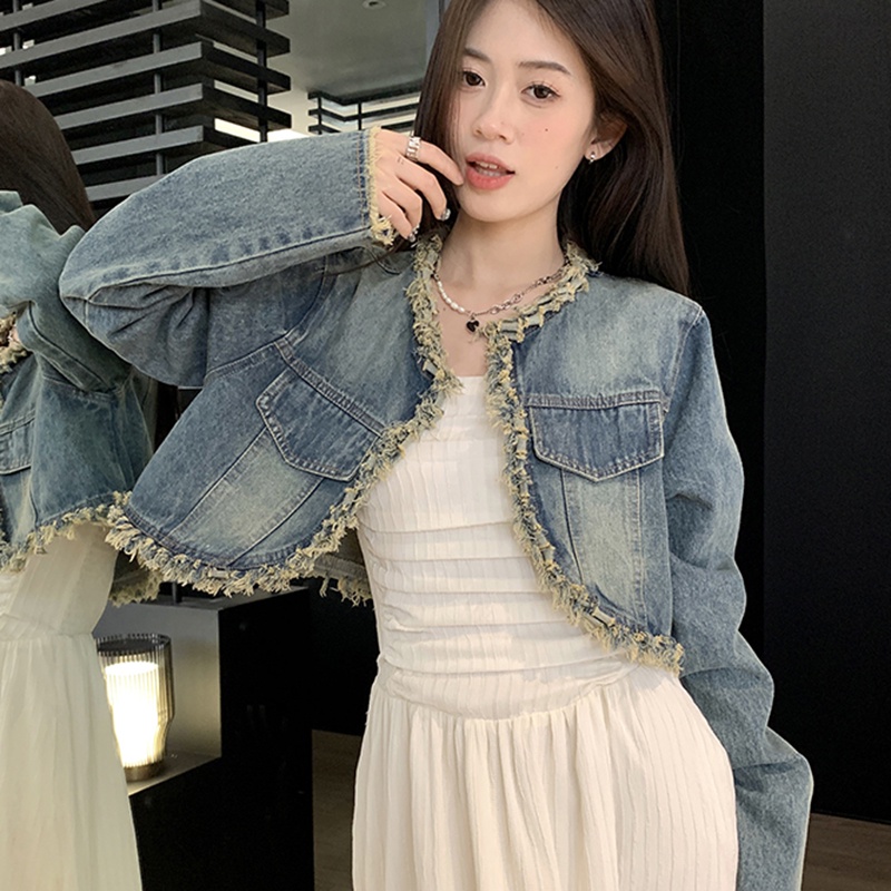 IELGY   Bộ Đầm Ống Và Áo Khoác denim Dáng Rộng Phong Cách Mỹ Cho Nữ [Đặt Hàng Riêng Biệt]