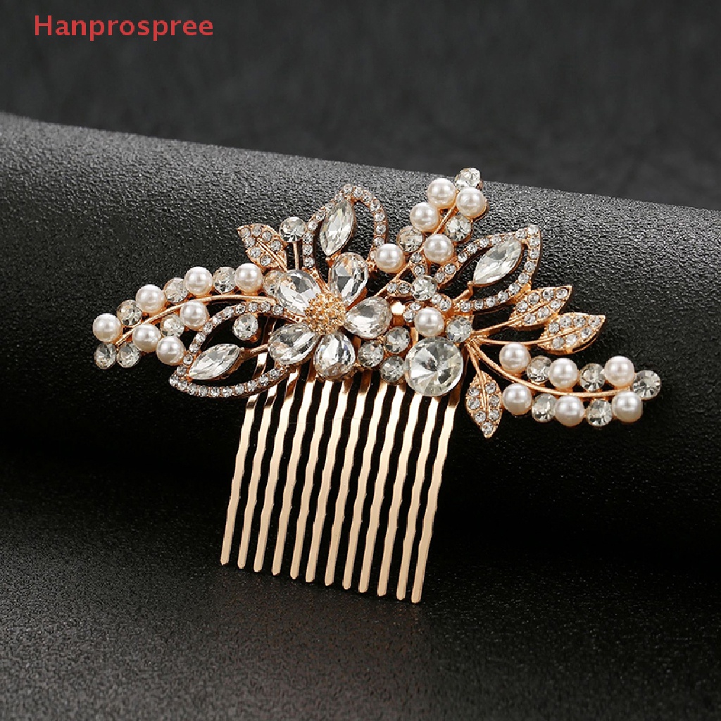 Lược Cài Tóc Đính Đá Pha Lê Phong Cách Vintage Cho Cô Dâu