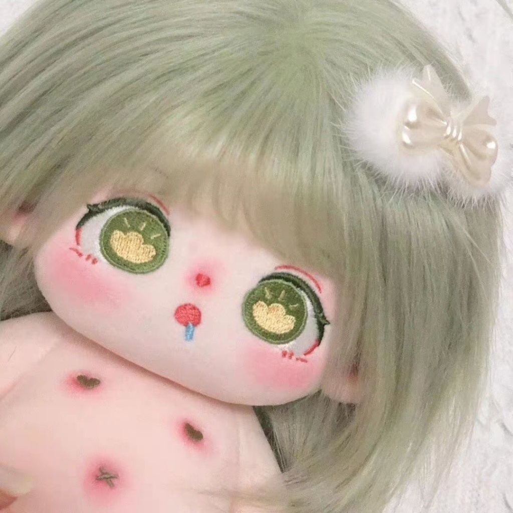 Búp Bê Nhồi Bông Cotton 20cm Màu Trắng Dễ Thương Cho Bé Gái