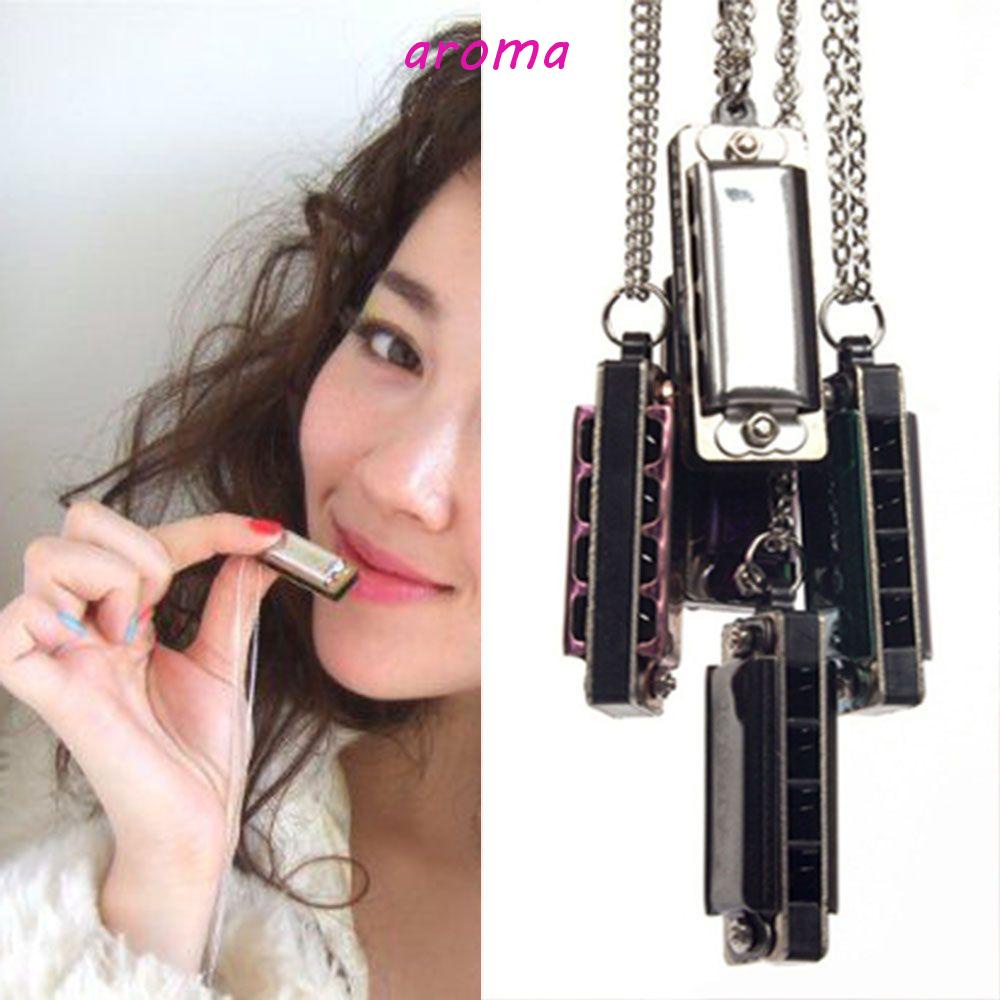 Vòng cổ Mặt Kèn Harmonica Mini Bằng Inox Màu Sắc Ngẫu Nhiên Tinh Tế Cho Bé