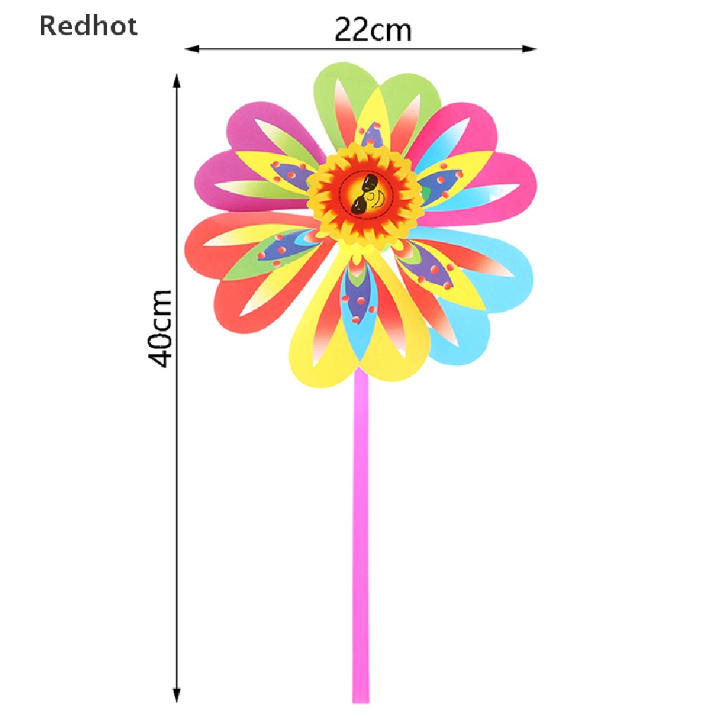 &lt; Redhot &gt; 2 Cối Xay Gió Bằng Nhựa Một Lớp Hình Hoa Bướm Nhiều Màu Trang Trí Sân Vườn Cho Trẻ Em Bán Chạy