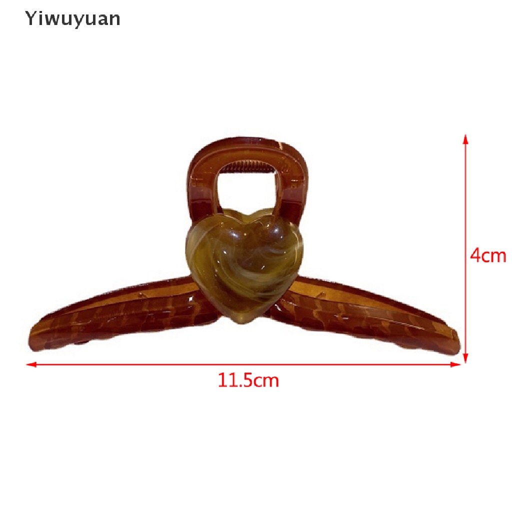 < Yiwuyuan > Kẹp Tóc Càng Cua Hình Trái Tim Cỡ Lớn Phong Cách Hàn Quốc Ngọt Ngào Cho Nữ