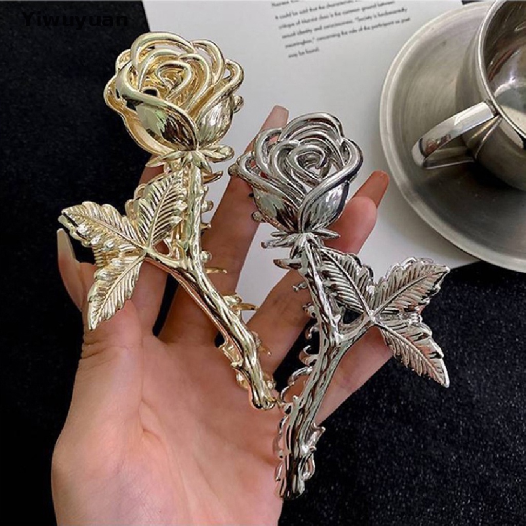 < Yiwuyuan > Kẹp Tóc Hình Hoa Hồng Bằng Kim Loại Phong Cách Cá Tính Cổ Điển Phụ Kiện Đám Cưới Du Lịch Đang Giảm Giá