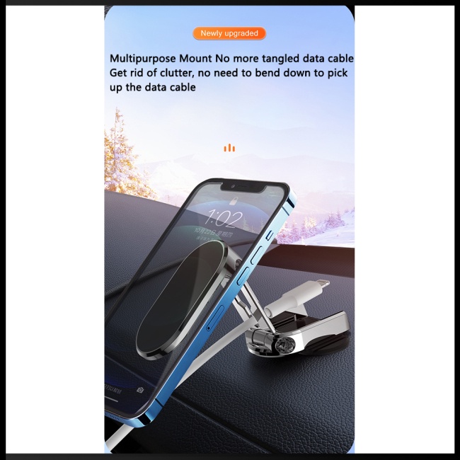 Giá Đỡ Điện Thoại Từ Tính Xoay 360 Độ Thông Dụng Cho Xe Hơi / Văn Phòng