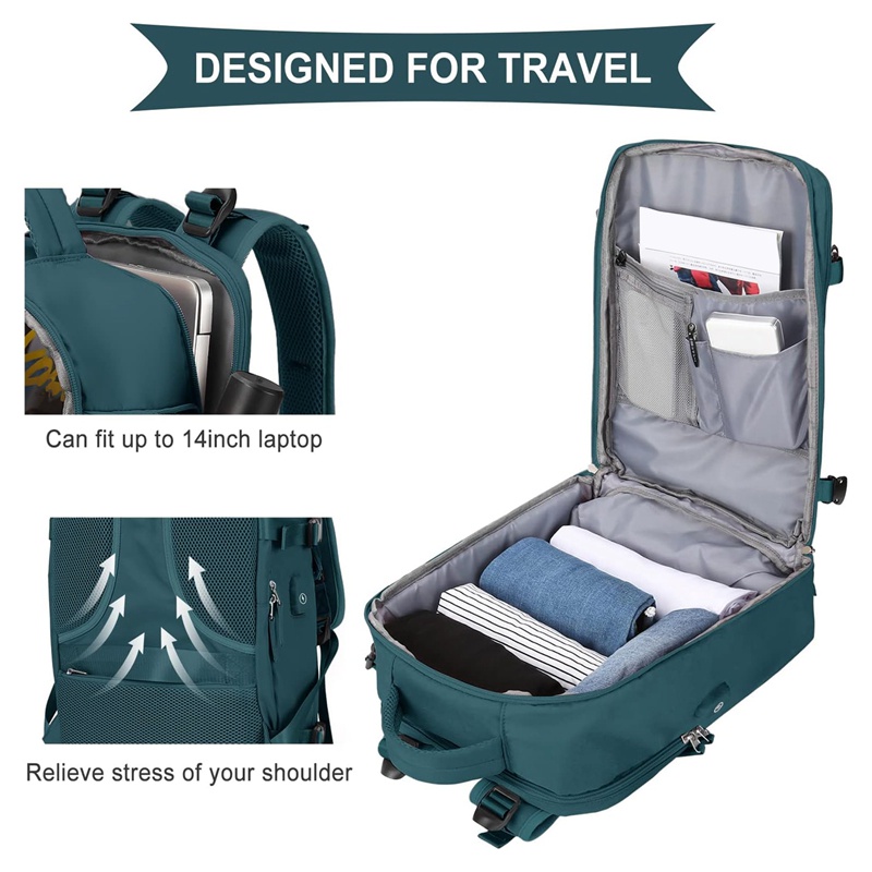 Ba Lô Thể Thao Bằng Polyester Chống Thấm Nước Kèm Cổng Sạc USB Tiện Dụng Cho Nữ