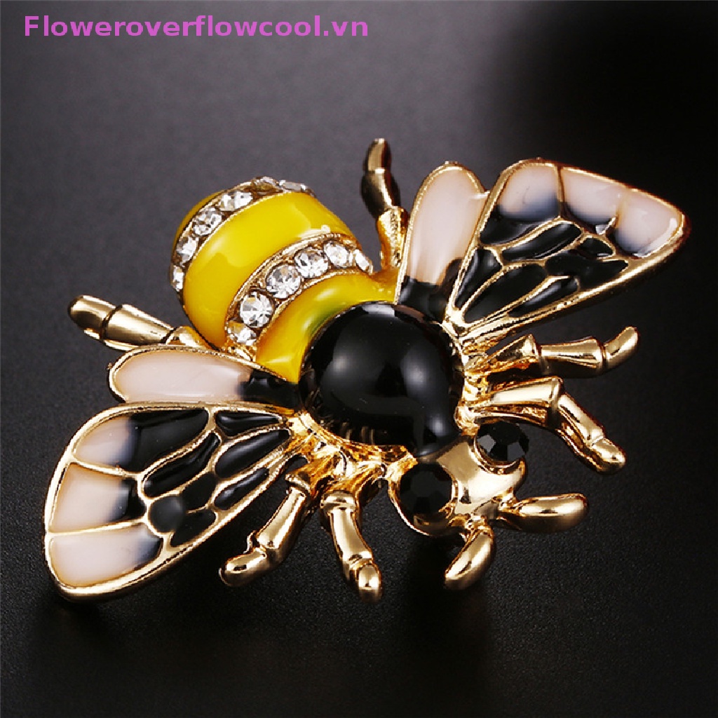 Ghim Cài Áo Hình Con Ong Đính Đá Nhân Tạo Thời Trang