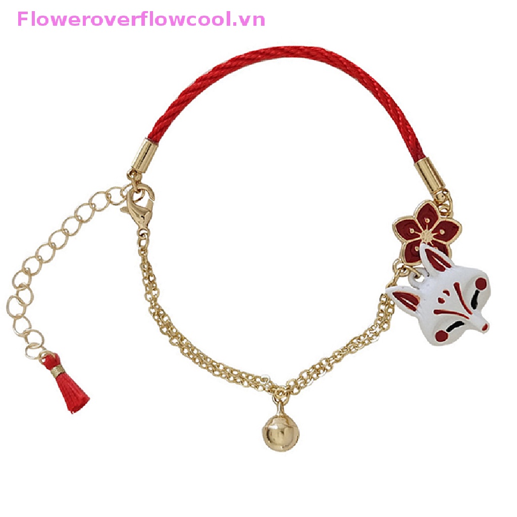 Vòng Đeo Tay May Mắn Họa Tiết Hoa Và Cáo Hoạt Hình Dễ Thương Thời Trang Cho Nữ