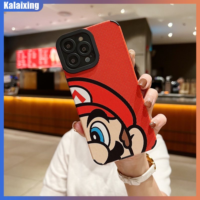 Ốp Điện Thoại Da Mềm In Hình Mario Cho iPhone 14 13 12 11 Pro Max X XR Xs Max 7 / 8 Plus