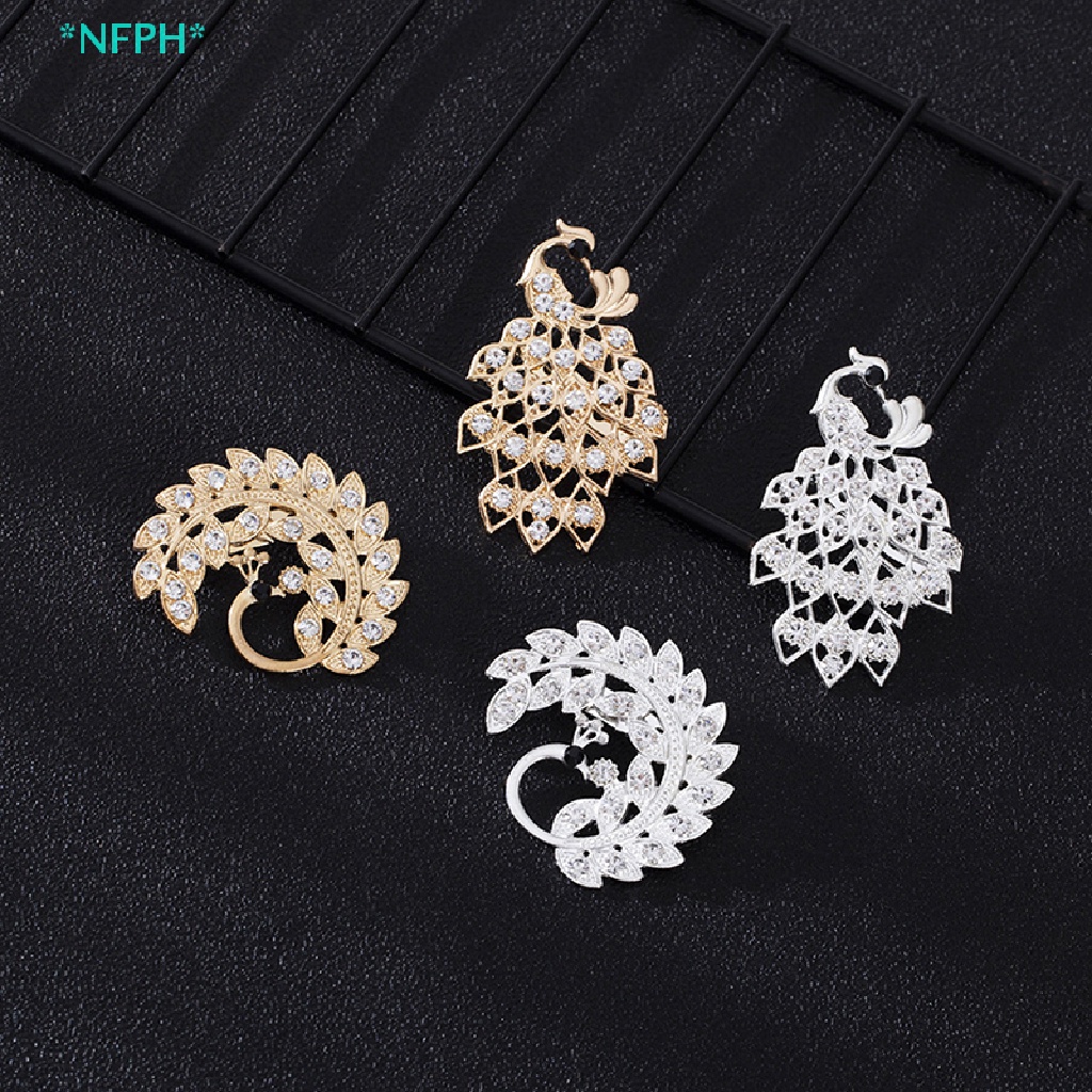 Ghim Cài Áo Hình Chim Công Đính Đá Nhân Tạo Thời Trang Mới