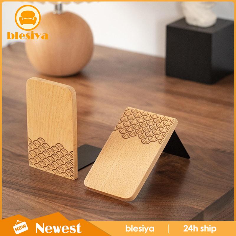 [Blesiya] Giá Đỡ Chặn Sách Bằng Gỗ Phong Cách Nhật Bản