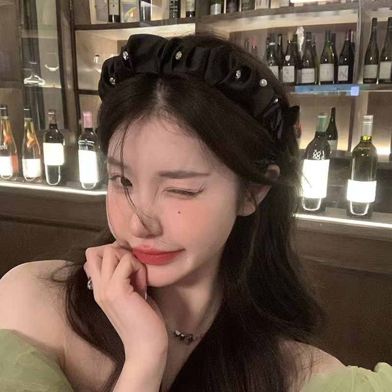 Băng Đô Cài Tóc Màu Đen Hình Đầu Lâu Phong Cách Hàn Quốc Thời Trang Xuân Hè Cho Nữ