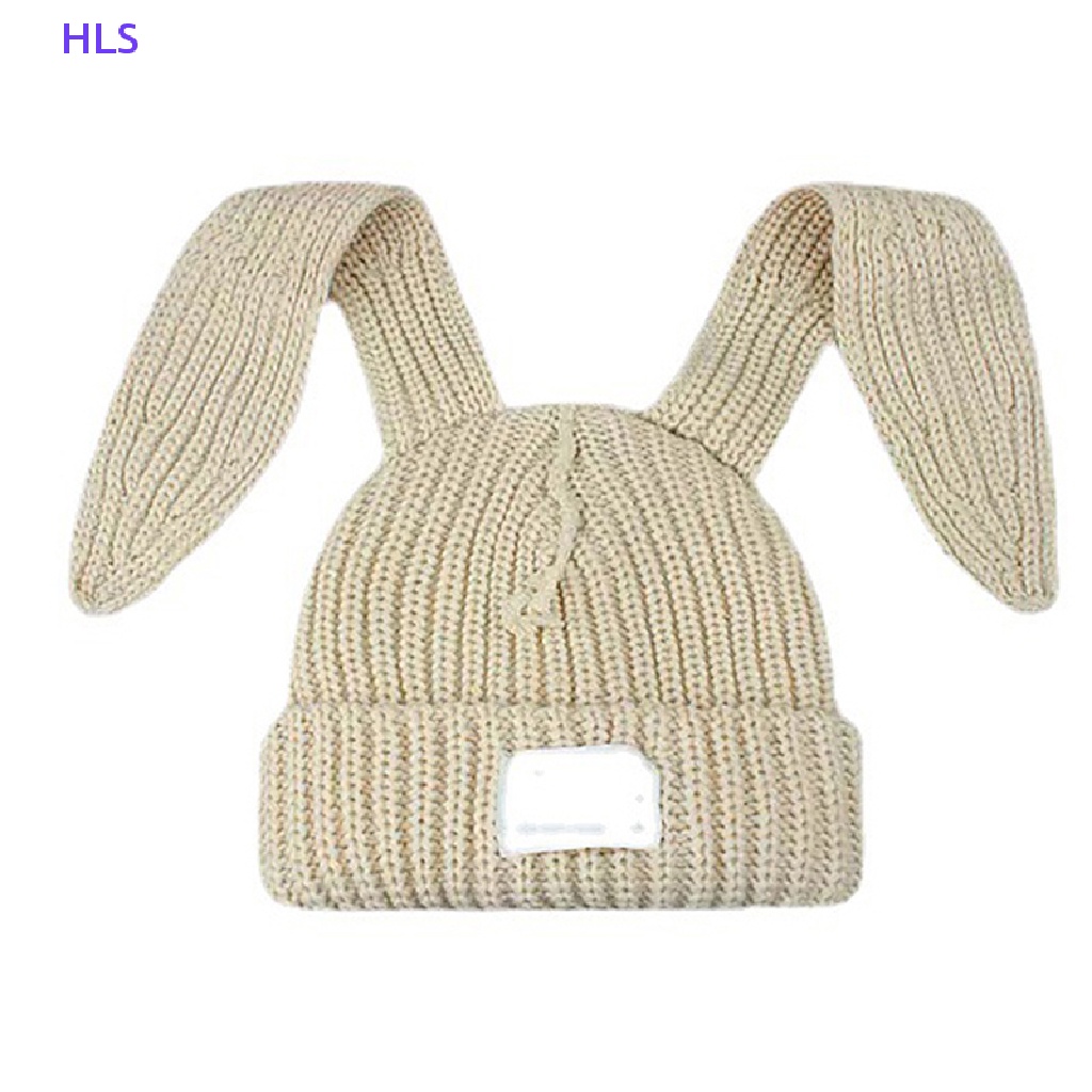 Mũ beanie Dệt Kim Đính Tai Thỏ Dài Dễ Thương Cho Nam Và Nữ