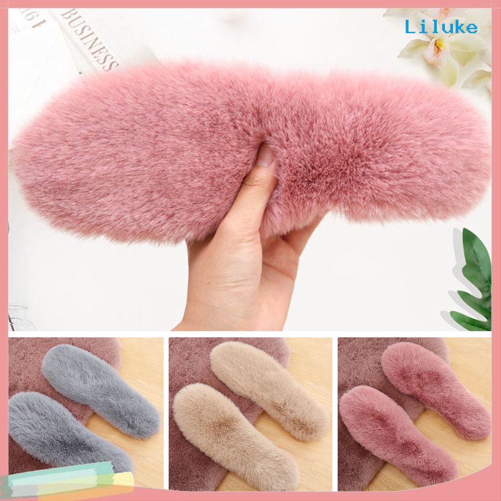 1 Cặp Đế Lót Giày Lông Thỏ Giả Dày Dặn Thấm Hút Mồ Hôi Màu Sắc Trơn Dành Cho Nam Và Nữ
