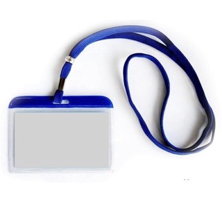 Bảng tên nhựa cứng ngang 8x10cm (viền xanh)