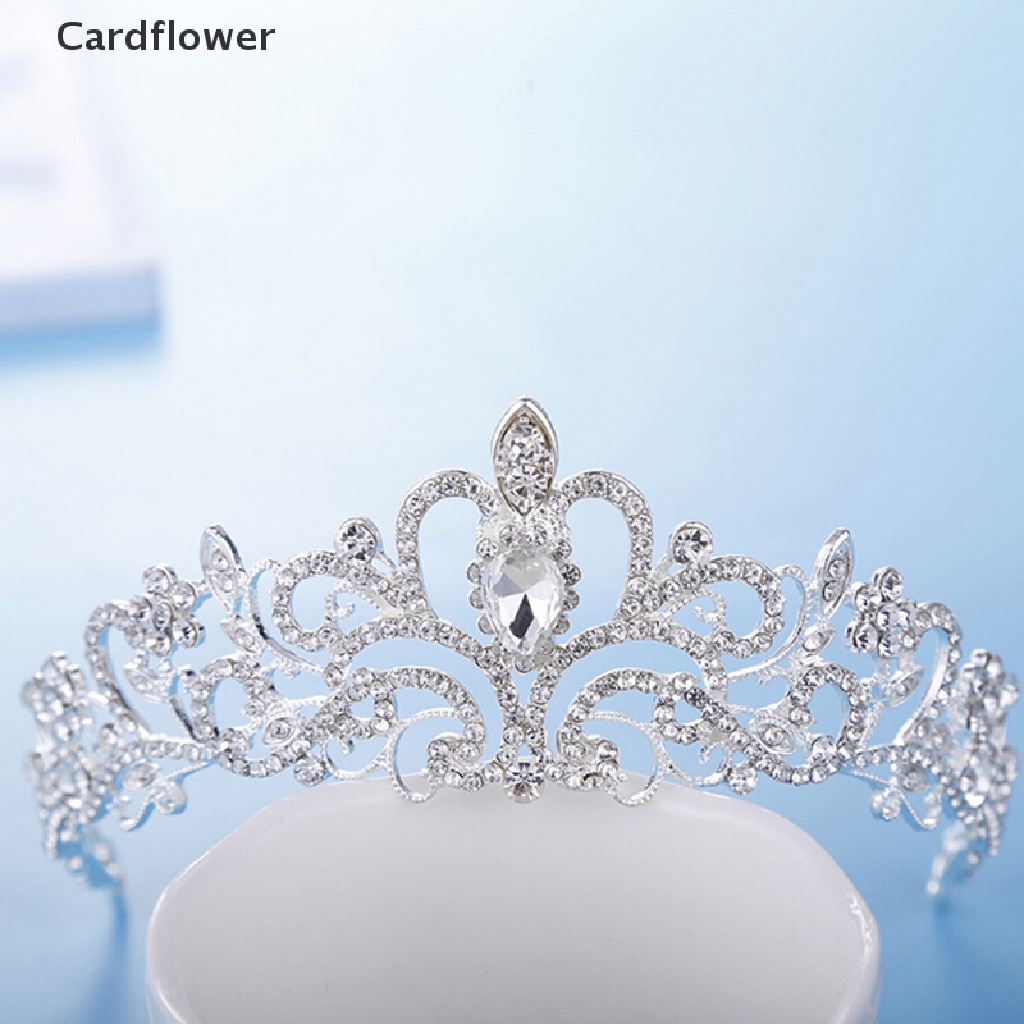 < Cardflower > Vương Miện Cài Tóc Đính Đá Dễ Thương Thanh Lịch Cho Cô Dâu Trong Ngày Cưới