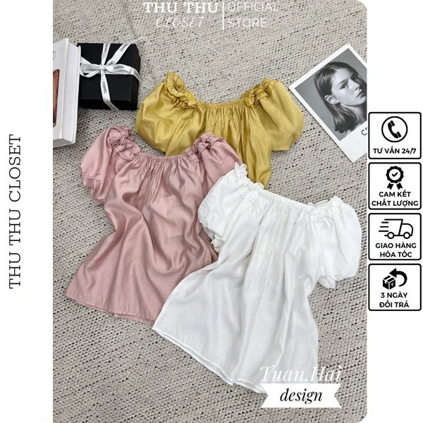 Áo sơ mi tơ 3 màu trắng, hồng, vàng. Size S M