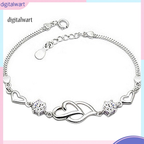 Kỹ Thuật Số| Vòng Tay Mạ BạC 925 ĐíNh Đá HìNh Tim Xinh XắN