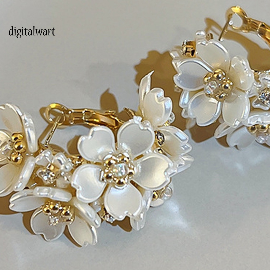 Kỹ Thuật Số| 1 Đôi Bông Tai Tròn Đính Đá Lấp Lánh Thời Trang Dành Cho Nữ